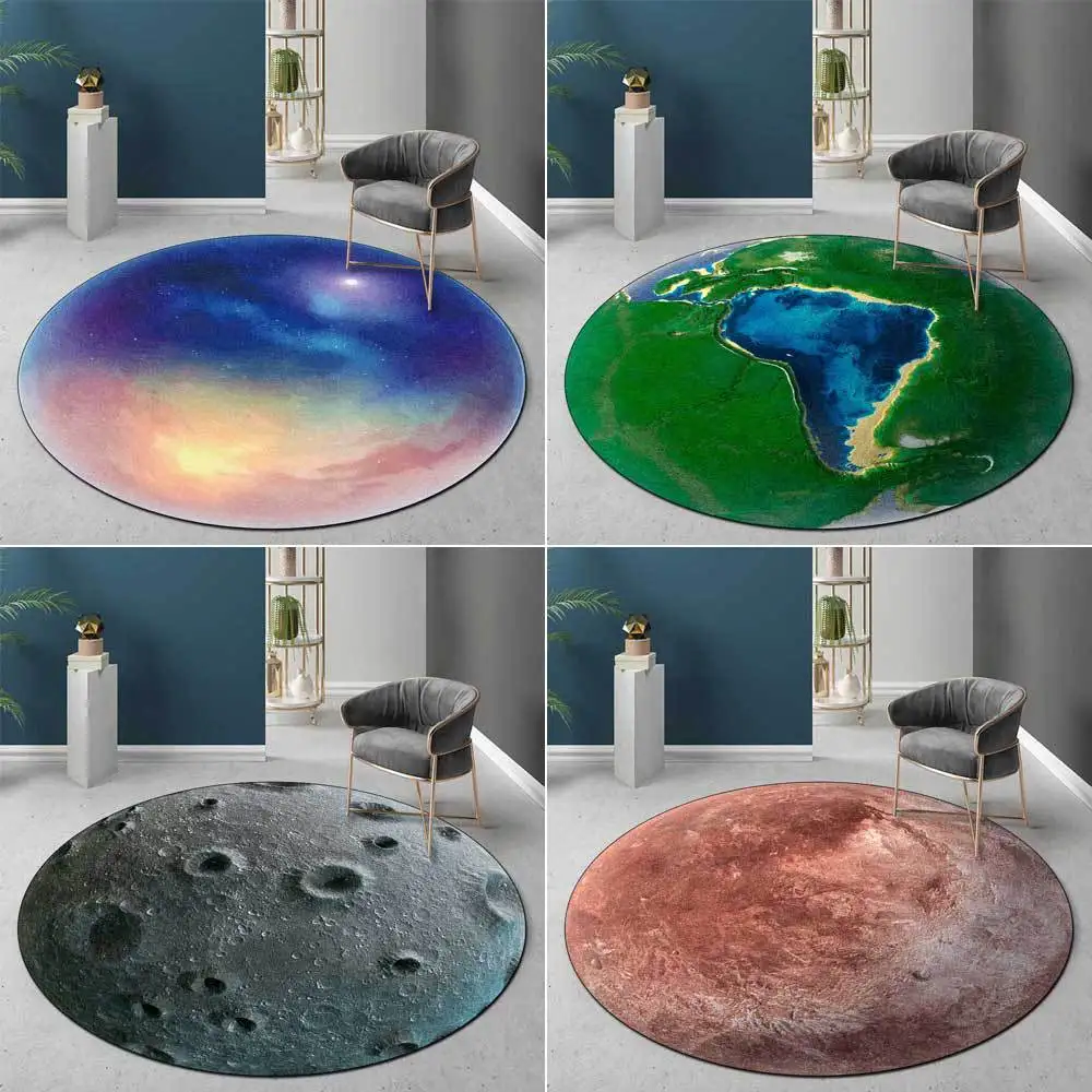 

Madream Hot Sale 3D Realistic Round Carpet Space Planet Pattern Fashion Living Room Rug Home Bedroom Decoration Non-Slip Mat New