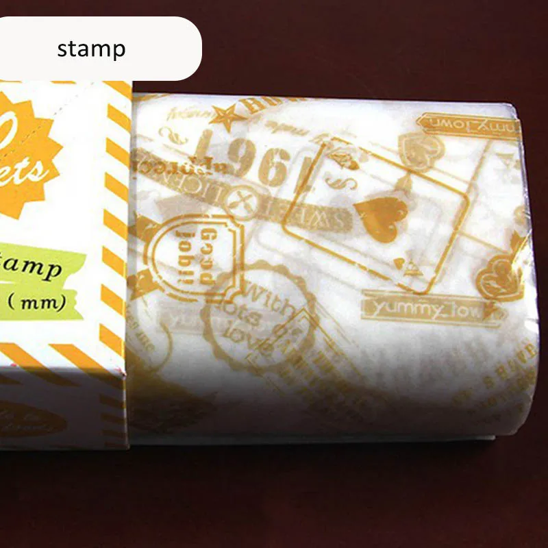 stamp 50 шт. пищевая вощеная бумага обертки пищевая смазка бумажные инструменты для выпечки хлеб бургер фри посылка оберточная бумага - Цвет: stamp