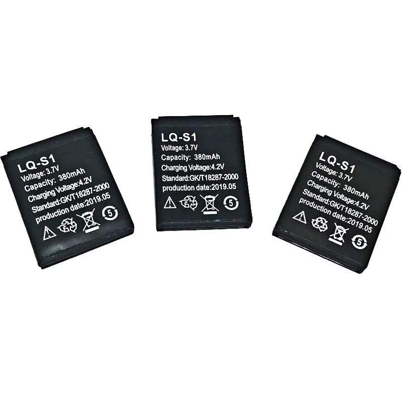 New LQ-S1 3.7V rechargeable battery 380mAh for smart watch fashion meter QW09 DZ09 A1 W8 X6 V8 lithium | Электроника