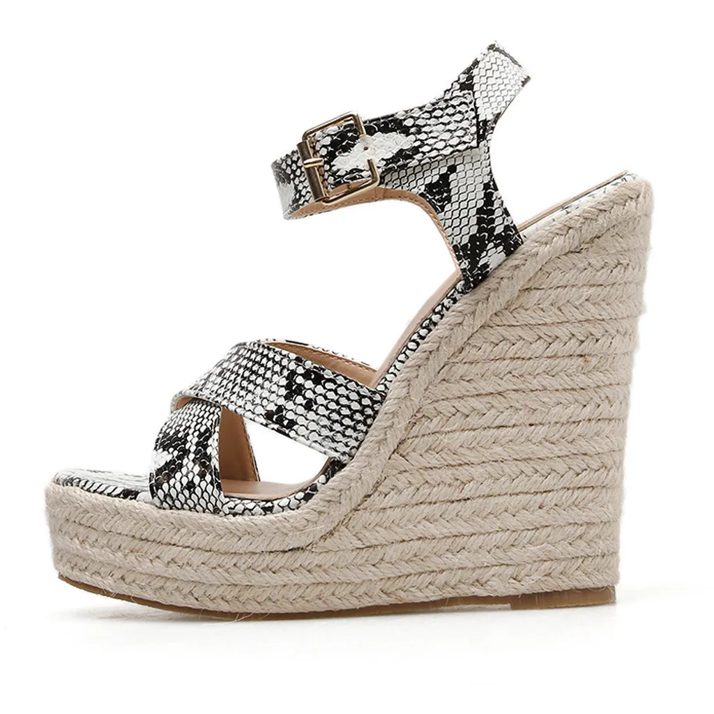 SAGACE/женские босоножки со змеиным узором на платформе Босоножки танкетке Подошва