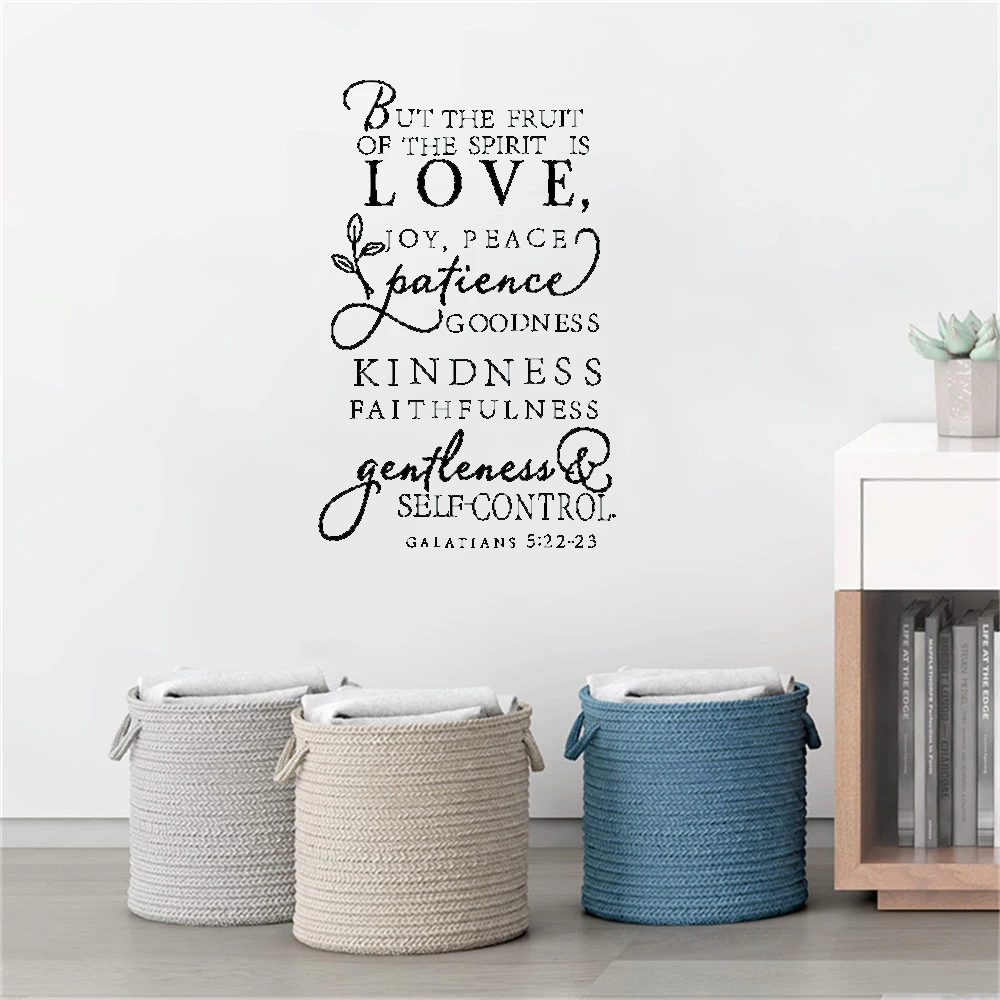 

Bible Verse Wall Sticker The Fruit of The Spirit Wall Decal Art Design Word Sticker For Living Room Bedroom Vinyl RU1001