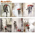 RUOPOTY рисунок по номеру, рисунок для взрослых и детей, нулевая основная ручная живопись, искусственная кожа, 40*50 см