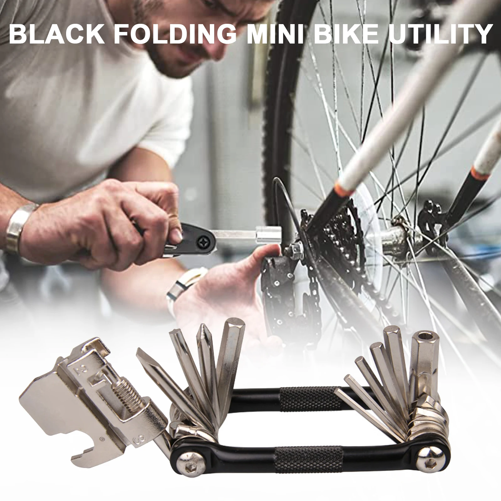 

Набор инструментов для ремонта велосипеда, шестигранные спицы, велосипедные отвертки, инструмент, торцовый ключ для шин, многофункциональн...