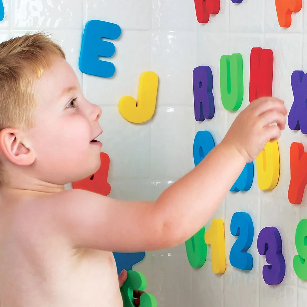 36pcs/set Alphanumeric Letter Puzzle Bath Toys Soft EVA Kids Baby Bathroom Water Toys Early Educational Suction Up Bathing Toy