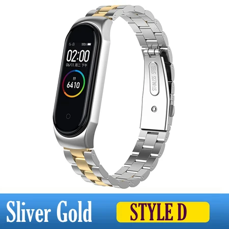 Style D Sliver-G Металлический ремешок на руку для Xiaomi mi ремешок 4 ремни из нержавеющей стали mi Band 4 Аксессуары для браслета mi Band 4 розовый mi band 4 серебристый - Цвет: Style D Sliver-G