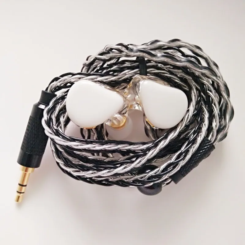 1BA 1DD White cable A3 HIFI 1BA+1DD Hybrid Earphone MMCX Powerful Stereo Hi-Res Earbud Resin Custom Made Headphones DJ Monitor Stage Headset IEM New - Цвет: 1BA 1DD White cable