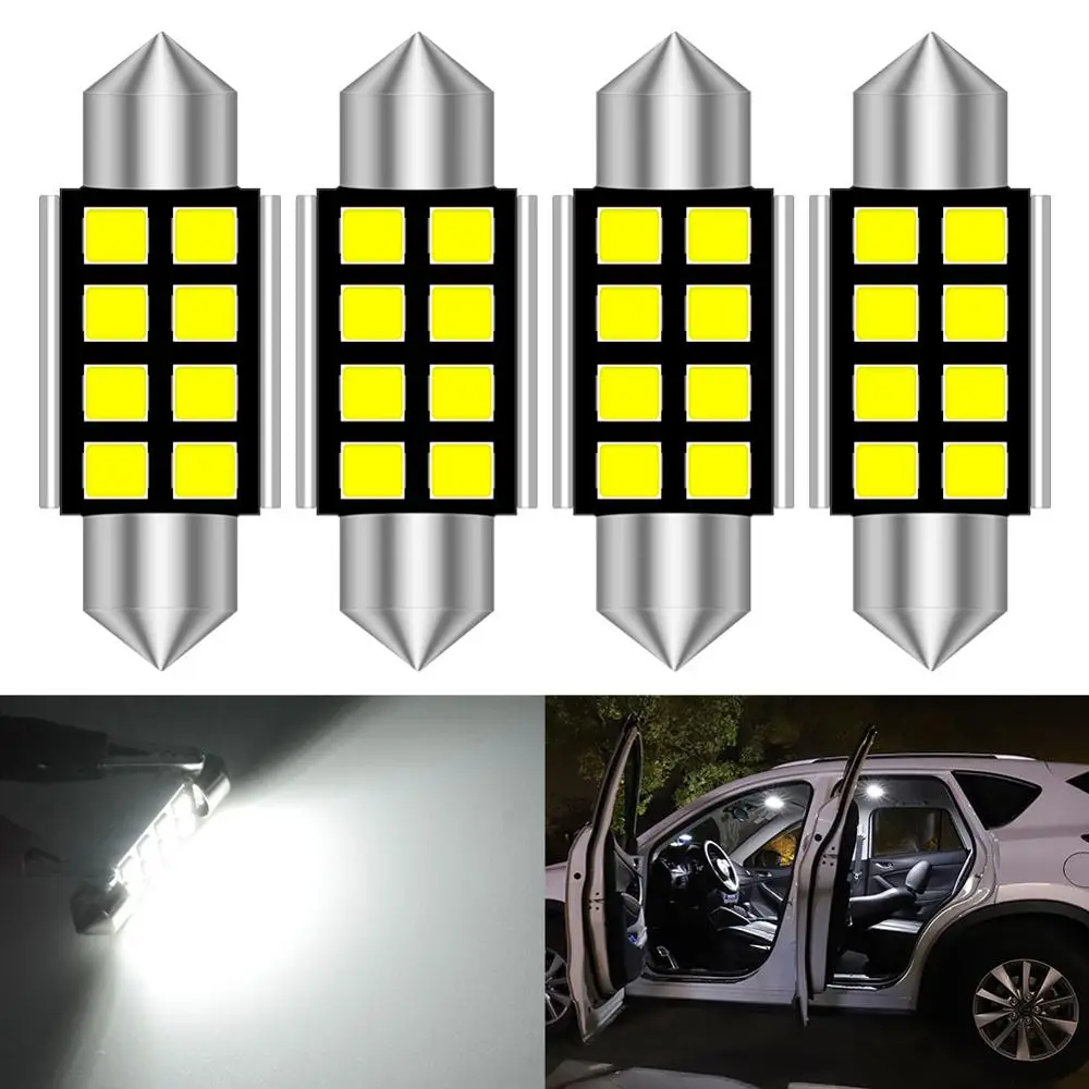 4pcs Festoon LED Bulb 36mm C5W C10W Canbus Error Free Car Interior Light Dome Lamp For Audi A4 B6 B5 B8 A3 Quattro A6 C5 C4