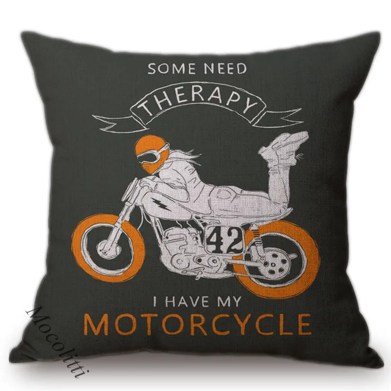 Модная женская мотоциклетная Подушка чехол с европейскими буквами мультяшный