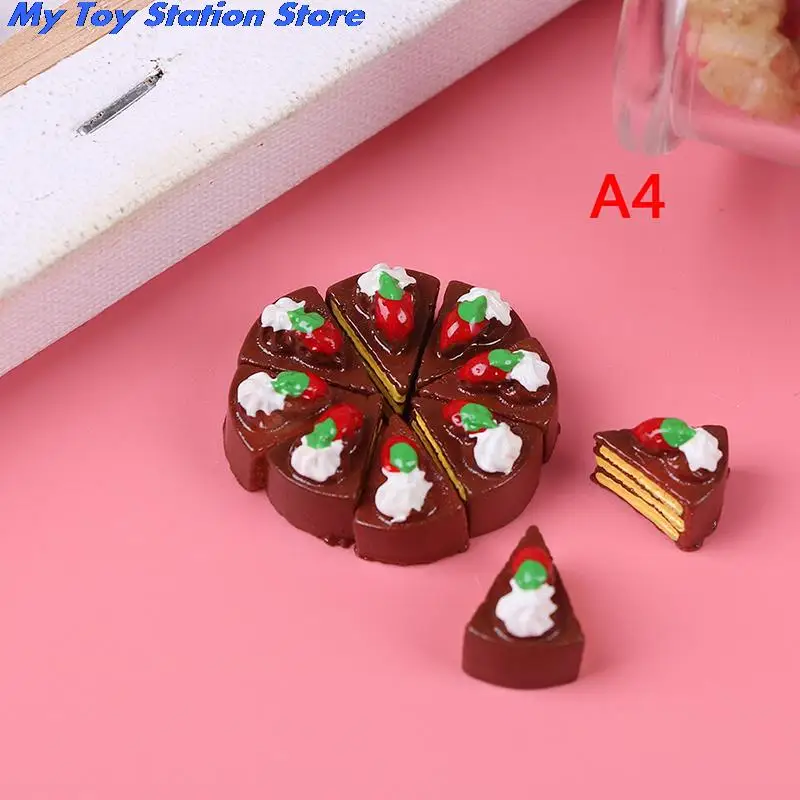 10pcsColorful Mini Play Resin Triangle Food Cake Christmas Dolls Miniature Pretend Toy For girl DIY Jewelry Accessories | Игрушки и