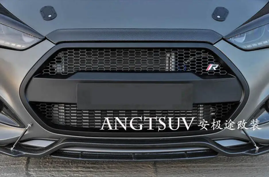 ABS Хромированная Автомобильная Решетка переднего бампера с решеткой вокруг отделки гоночных грилей для Hyundai Veloster 2011