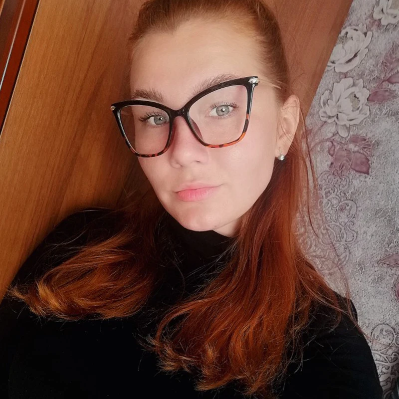 

Cat Eye Glasses Women Men Computer Eyeglasses Oversize Optical Eye Glasses Blue Light Blocking Platic Metal Frame Gaming Gafas