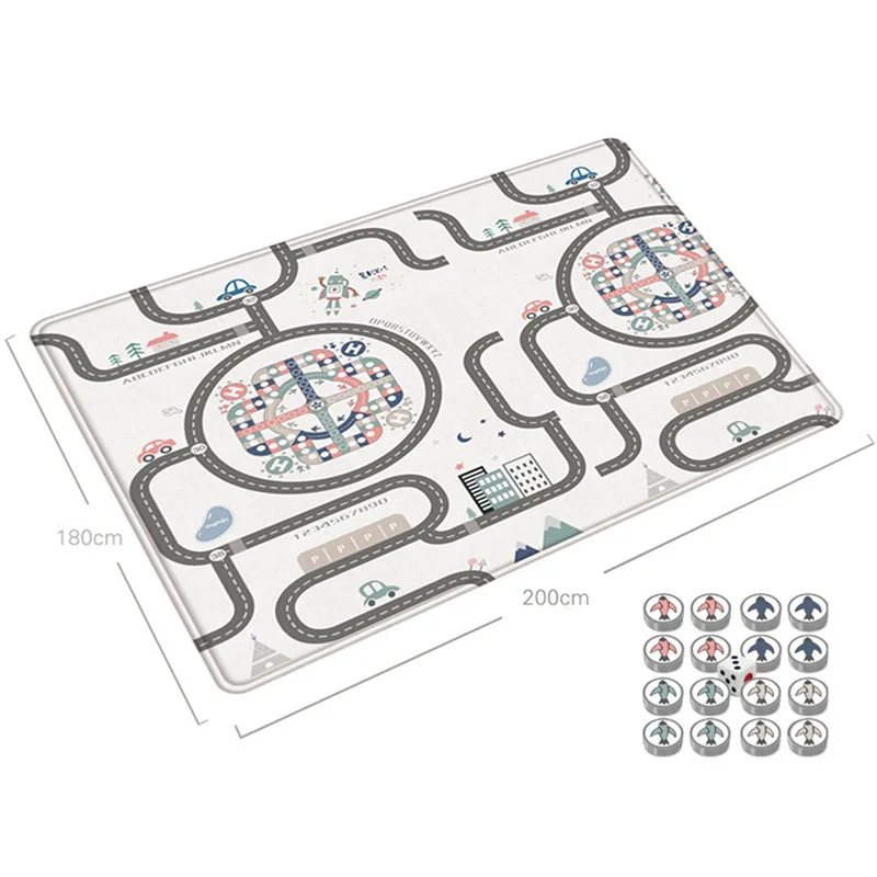 

200x180x0.5CM Aeroplane Chess Set Foldable Flying Chess Crawling Puzzle Mat Waterproof Non-slip Kids Baby Game Land Pad Cushion