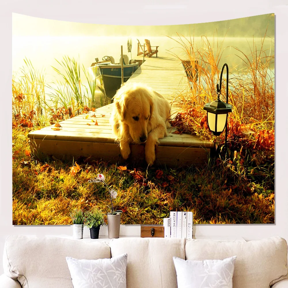 Гобелен Zeegle с милым рисунком собаки настенный гобелен из полиэстера украшение