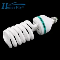 honeyfly energy saving photography lamp ac220 240v 200w 5500k half spiral fluorescent light bulb three primary colors