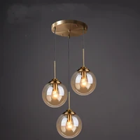 clear amber smoky gray glass ball pendant lights magic bean suspension lamp bar dining table light restaurant hanging luminaire