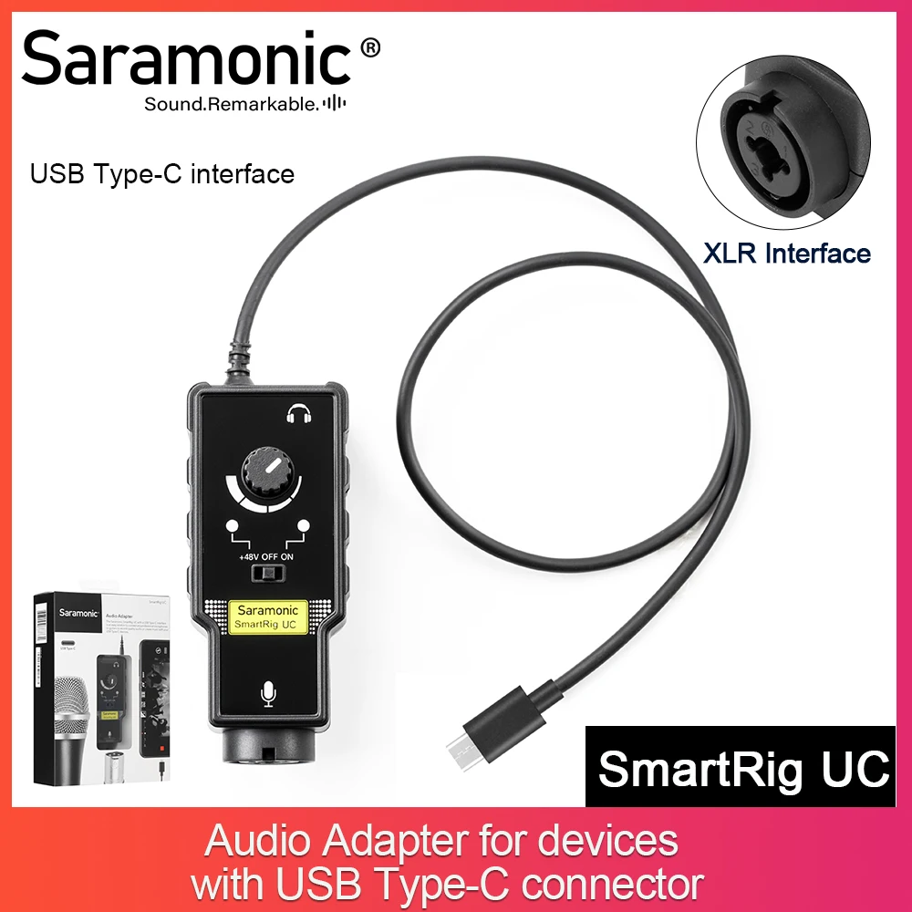 Адаптер для микрофона Saramonic SmartRig UC XLR Pream аудио Rig гитарный интерфейс записи музыки