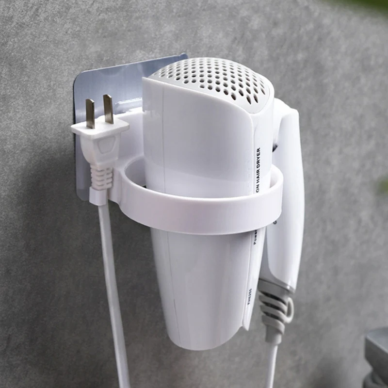 

Hair Dryer Holder Wall Mounted Self Adhesive Stainless Steel Hanging Rack Organizer Bathroom Hair Dryer Holder
