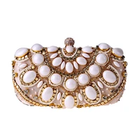 women handmade evening bag ladies banquet dress handbag fashion beaded small square clutches purses for wedding and party