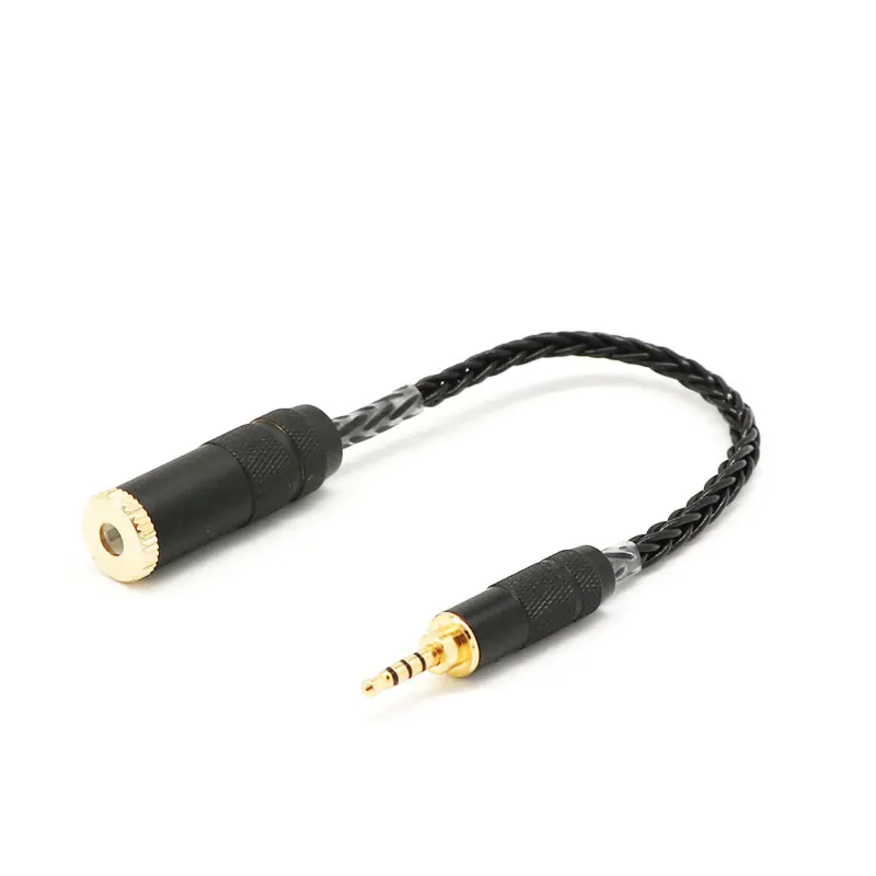 Посеребренный аудио кабель с разъемом 2 5 мм папа на гнездо 4 мама посеребренным