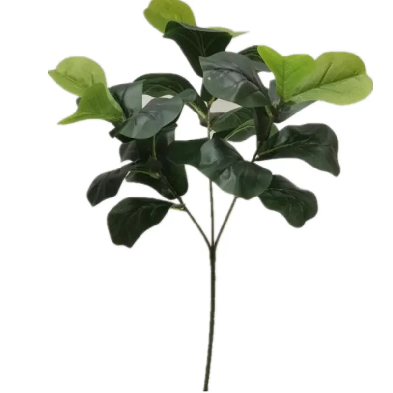 Tallo de hoja de lirata Artificial, ramas de árbol para decoración Floral de pared verde, 6 piezas