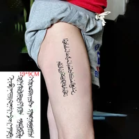 waterproof temporary tattoo sticker arabic words letter body art fake tatoo flash tatto for women men