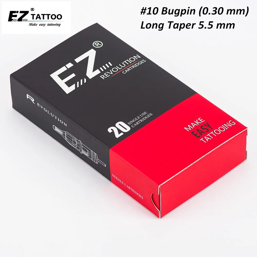 

EZ Revolution Cartridge Tattoo Needles Curved Magnum #10 Bugpin ( 0.30 MM) for Rotary Machine Grips 20 PCS/Box