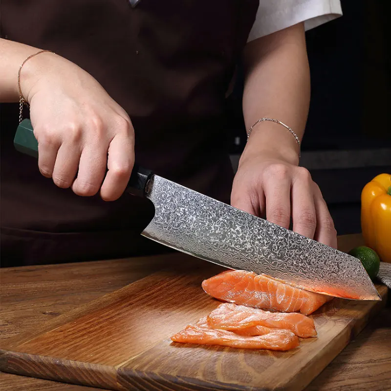 Нож шеф повара из дамасской стали VG10 67 слоев японские кухонные ножи Kiritsuke острый