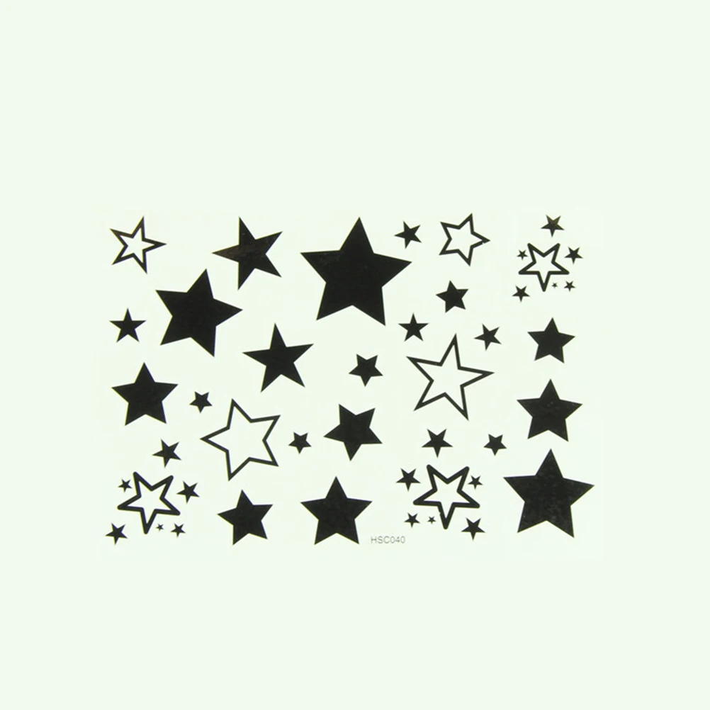 

Small Black Star Temporary Tattoo Body Art Flash Tattoo Stickers Waterproof Home Decor Car Styling Tatoo Wall Sticker