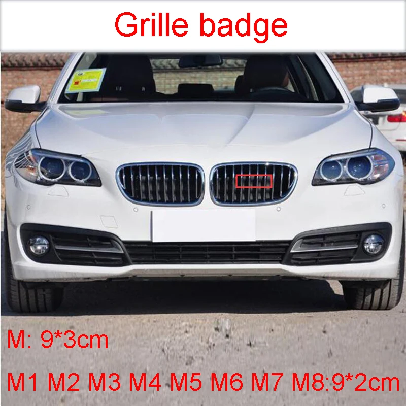 Передний Кронштейн-эмблема решетки радиатора для BMW M M1 M2 M3 M4 M5 M6 M7 M8, автомобильный Стайлинг, наклейка-эмблема M, черный, хром, углеродное волокно