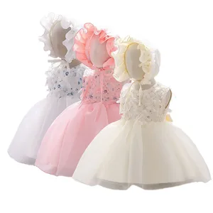 Детское платье с блестками и цветами, Кружевной Костюм принцессы для новорожденных, для дня рождения вечерние новогодние платья-пачки для пианино, 2021