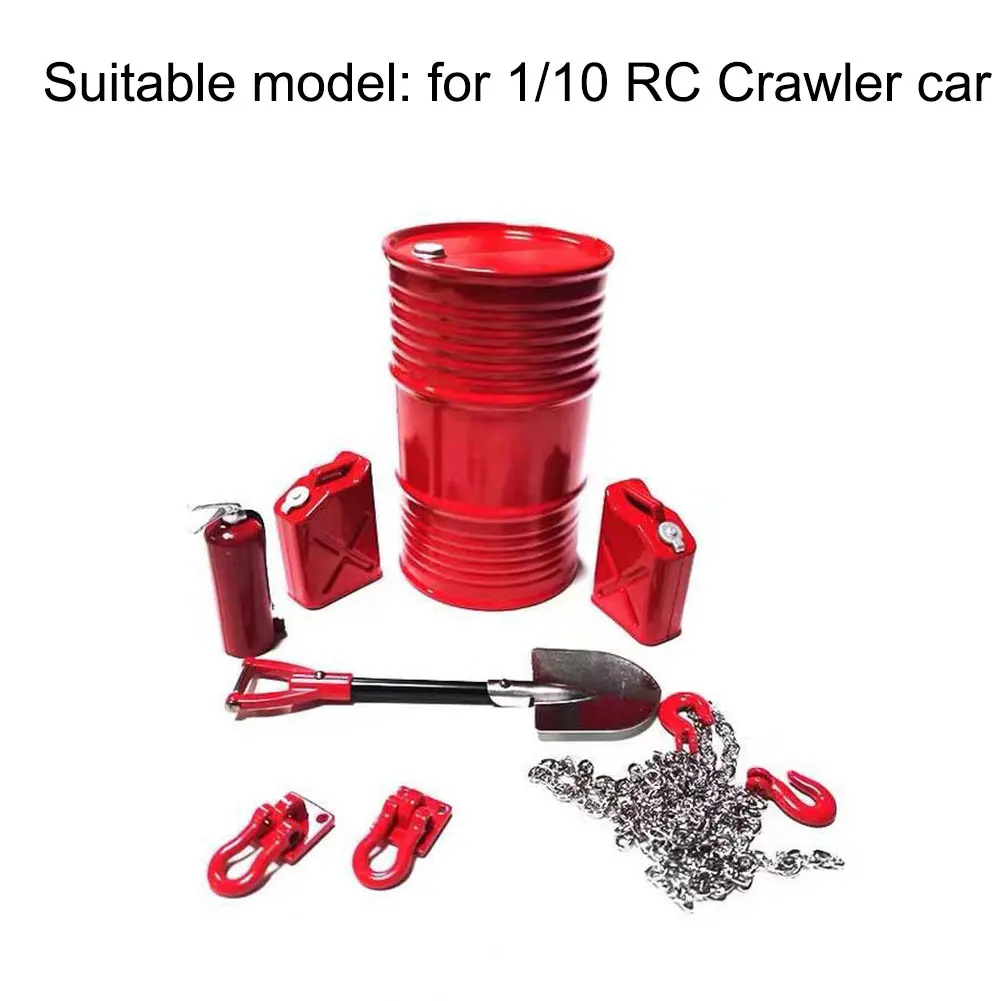 

Accessories Tool Fuel Tank Metal Buckle Simulated Decoration Set Fire Extinguisher Oil Drum For TRX4 SCX10 1:10 RC Crawler Car