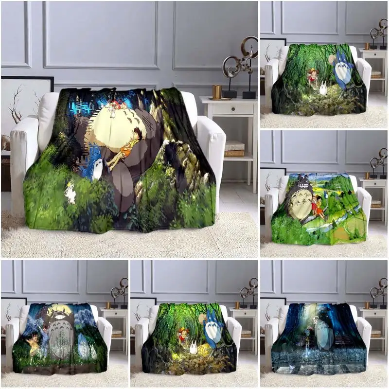 

Японское мягкое фланелевое одеяло с мультяшным 3d-рисунком амиме Тоторо, Мой сосед Тоторо, легкое фланелевое одеяло