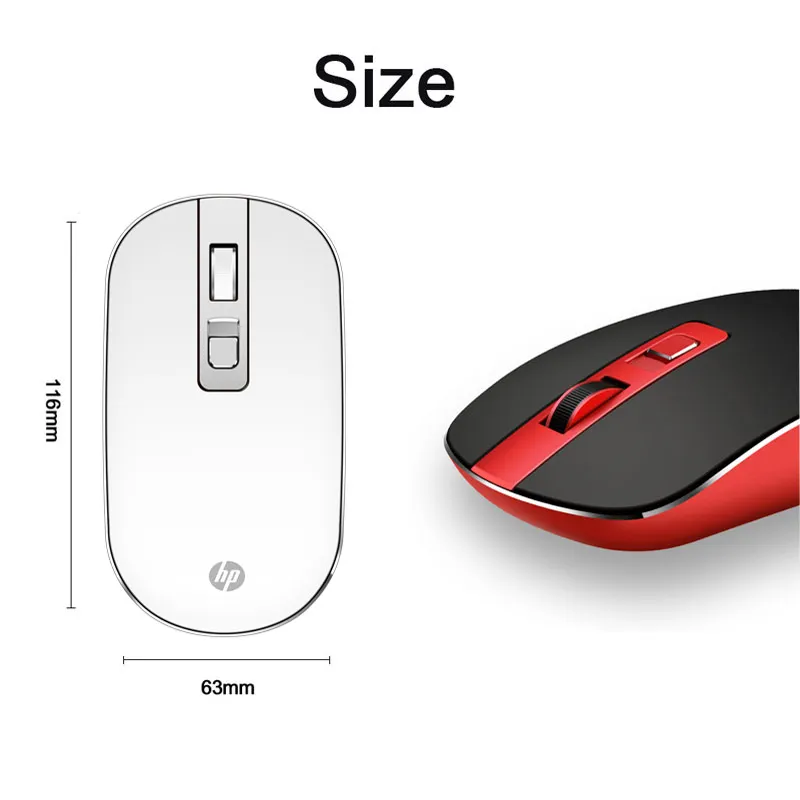 original hp mouse s4000 wireless optical portable mini 80012001600 dpi adjustable 2 4g laptop notebook gaming mice dropship free global shipping