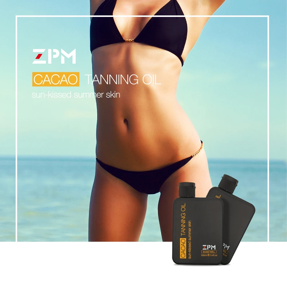 

ZPM Cacao Tanning Oil Sun Body Oil Natural Ingredients Deep Dark Tanning Lotion Bronzing Suntan Spray Plant Extracts