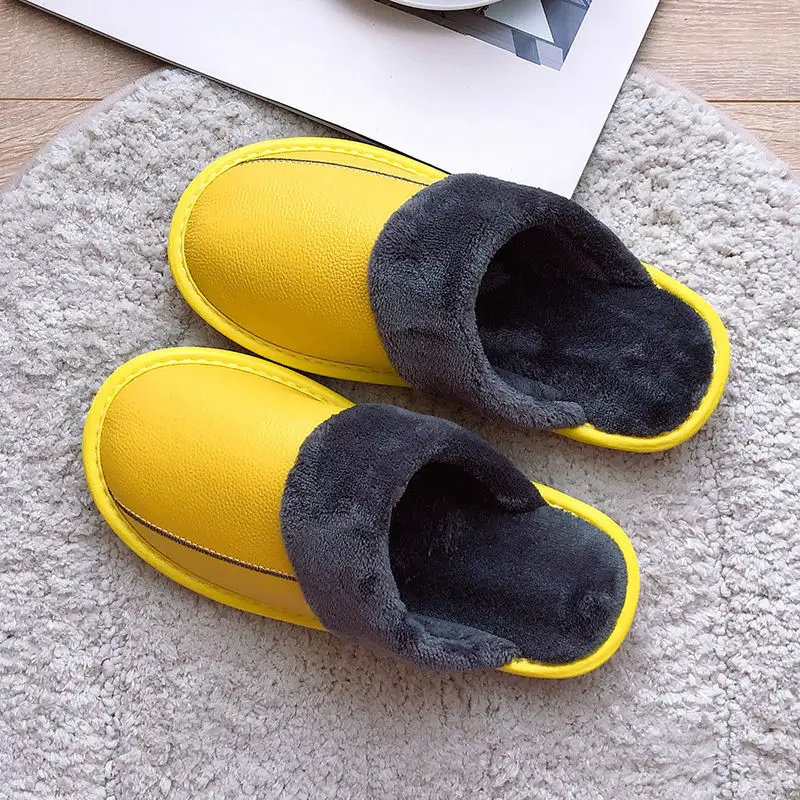 

Unisex Green Fur Slippers Female Indoor Furry Shoes Home Genuine Leather Fluffy Slipper Woman Winte Keep Warm Fur Slides Shoes