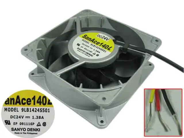 Вентилятор для охлаждения сервера SANYO DENKI 9LB1424S501 DC 24V 1.38A 140x140x51 мм|square fan|server fandc 24v fan