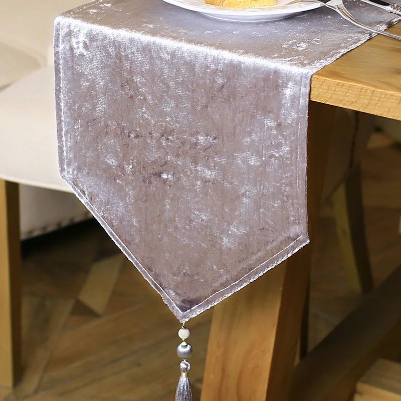 30x140-220см однотонный бархатный Настольный коврик простой современный обеденный