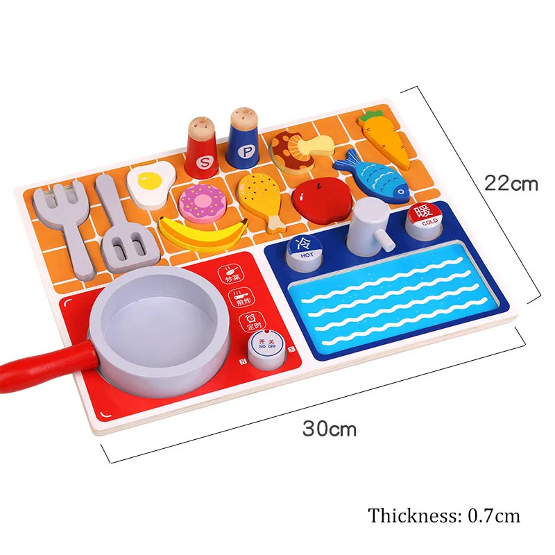 

Funny Kids Pretend Chef Game Toy Wooden Cosplay Simulation Flat Kitchen Accessories Tools Children Puzzle Early Education Toys