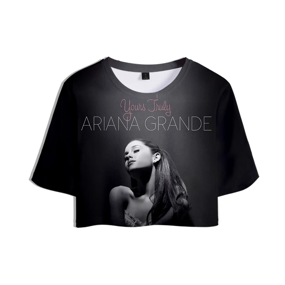 Ариана Гранде 3D короткий топ с принтом женские модные летние футболки коротким