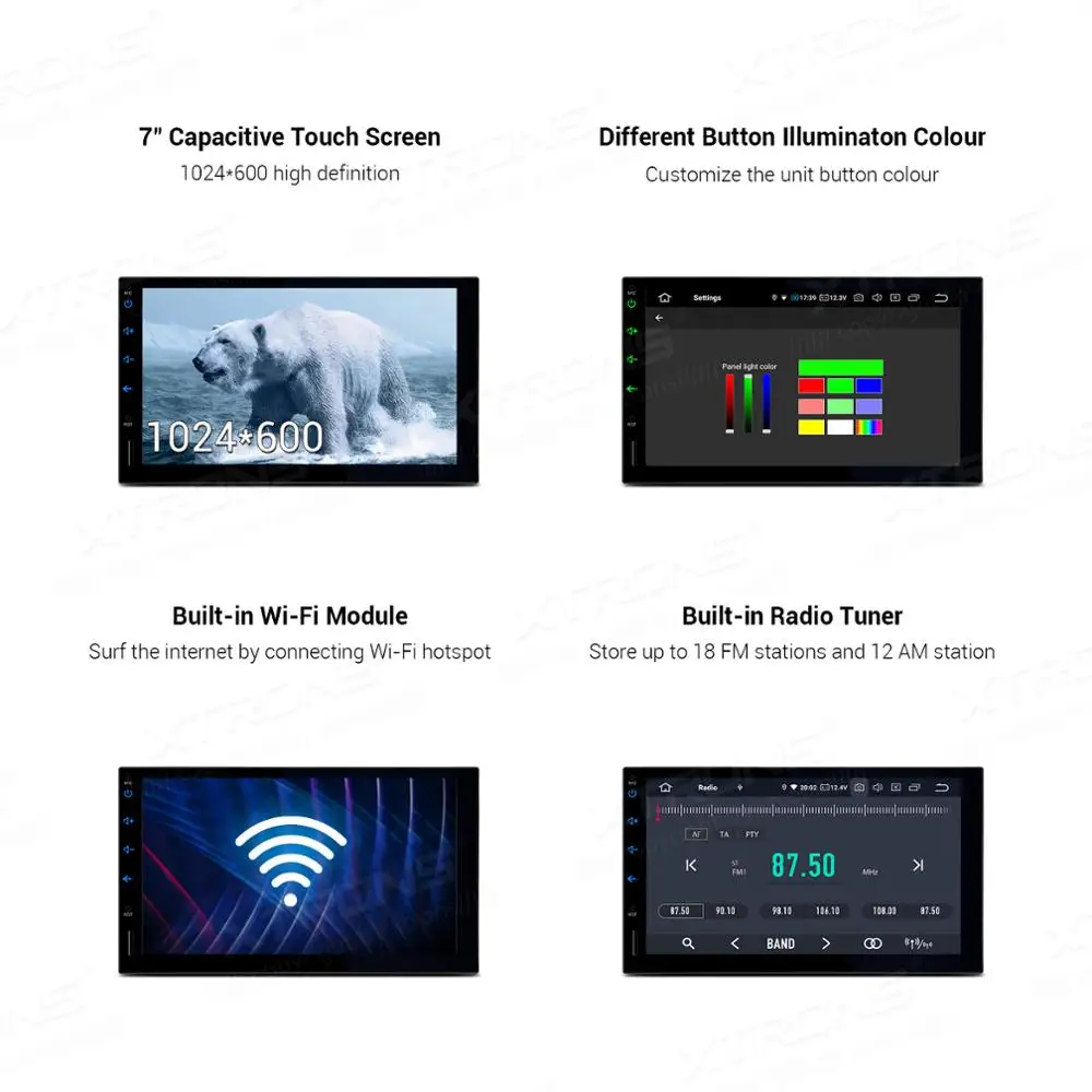 XTRONS Универсальный 2 din 7 'ɺndroid 9 0 гекса core 4 Гб Оперативная память 64 Встроенная