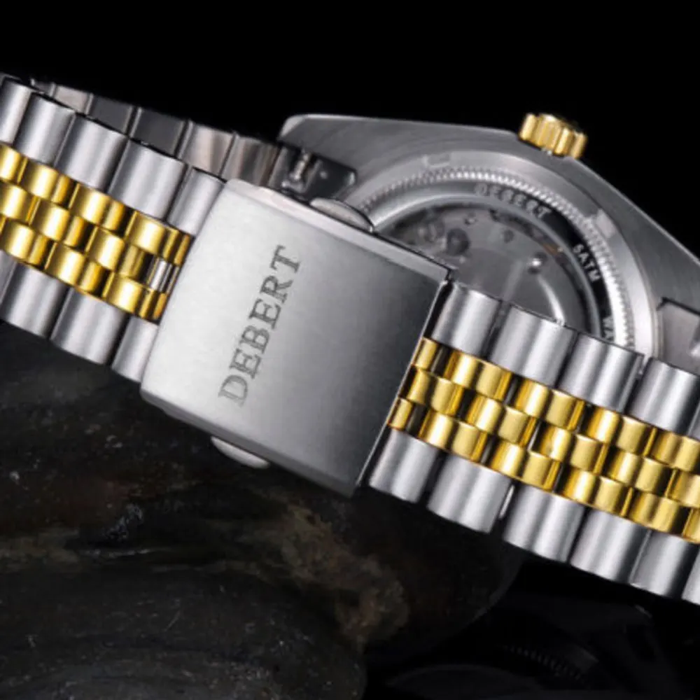 Мужские наручные часы с автоподзаводом debert черный циферблат 21 драгоценность miyota
