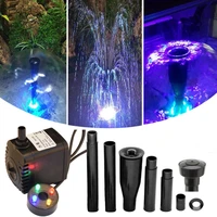 led fountain maker pump aquariums oxygen waterfalls garden pool fish pond submersible water pump with led light eu plug