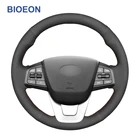 Ручная швейная Черная синтетическая замша Чехлы рулевого колеса автомобиля оплетка для Hyundai ix25 2014 2015 2016 Creta 2016 2017