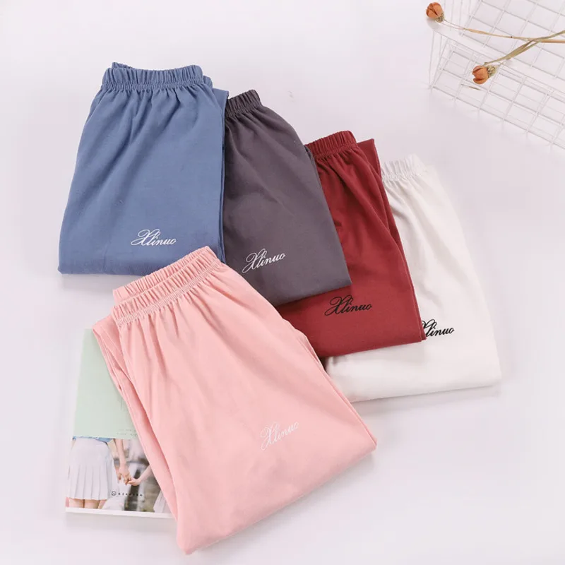 Домашняя одежда Хлопковые Штаны для сна женские свободные повседневные пижамные