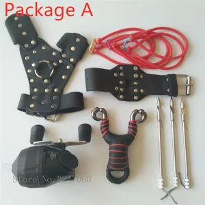 Спорт на открытом воздухе, Рыбалка Рыба Охота Рогатка катапульта катушка строп со стрелой DartsHunting стрельба катапульта комбинация