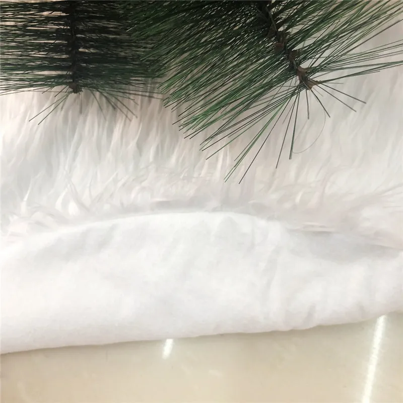 

White Christmas Tree Skirt Plush Faux Fur Xmas Tree Carpet Merry Christmas Tree Decorations Ornament New Year Navidad Home Decor