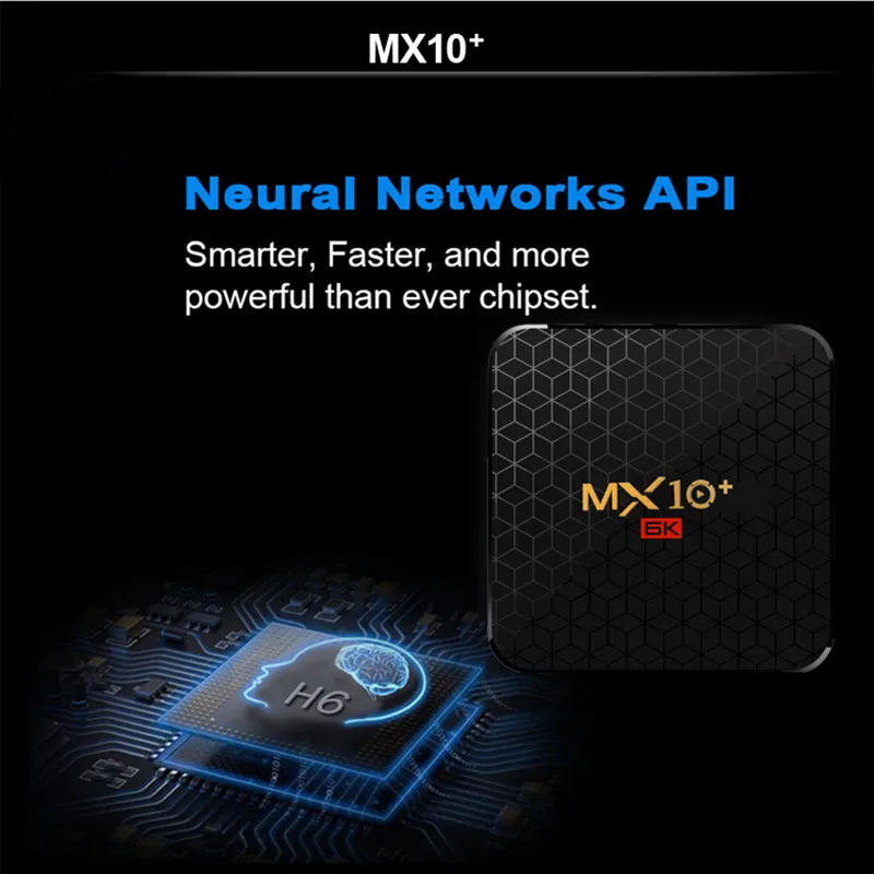 MX10 PLUS 6K ULTRA HD; Smart TV BOX Android 9,0 Allwinner H6 4GB 64GB 2,4G/5G Dual wifi BT4.0 3D 6K HDR телеприставка медиаплеер