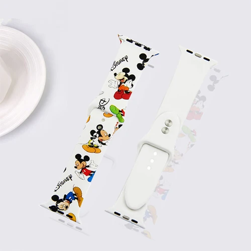 color-1 Мягкий силиконовый ремешок для Apple watch band 5 4 44 мм 40 мм Рождественский подарок с цветочным принтом наручный ремень iWatch 5 4 3 38 мм 42 мм ремешок для часов - Цвет ремешка: color-1