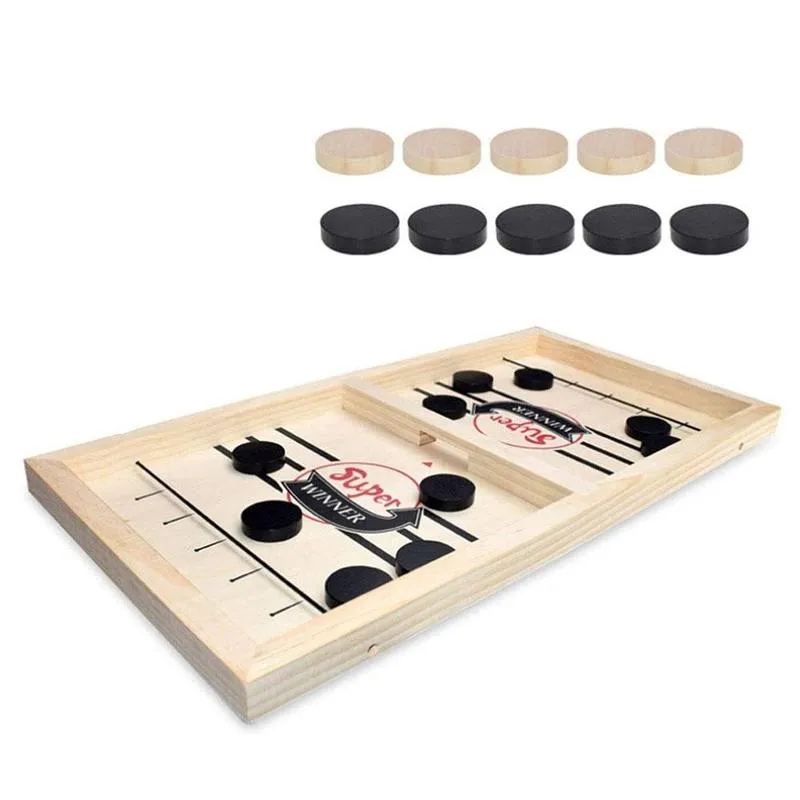 Desktop Play Chess Parent-child Interactive Chess Table Hockey Toys Foosball Game Fast Puck Sling Board Game For Children R6S8 images - 6