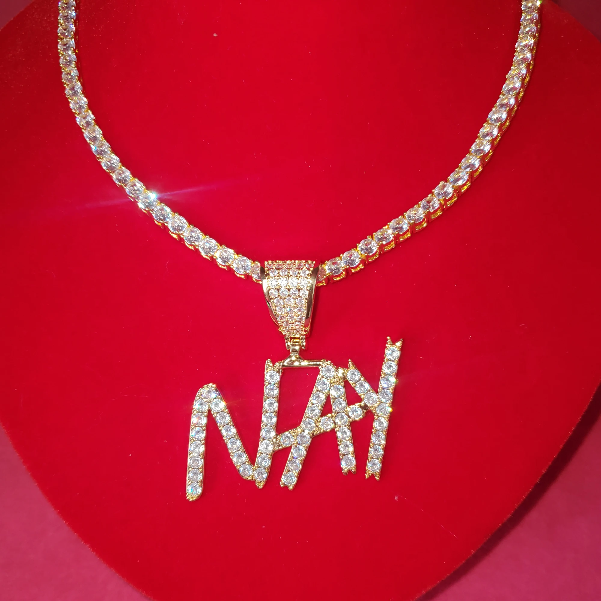 

Hot Trendy Custom Name Necklace Custom Letters Choker with Tennis Chain Personalised Name Chain Personalized Necklace for Her